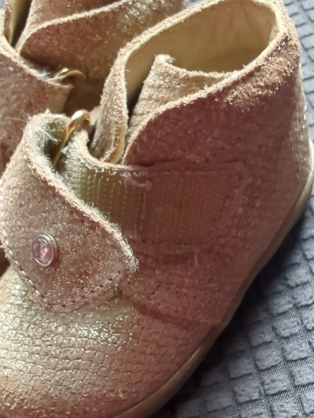 Falcotto By Naturino Leather Gold Sparkle Ankle Boots Size 19EU / 3.5US